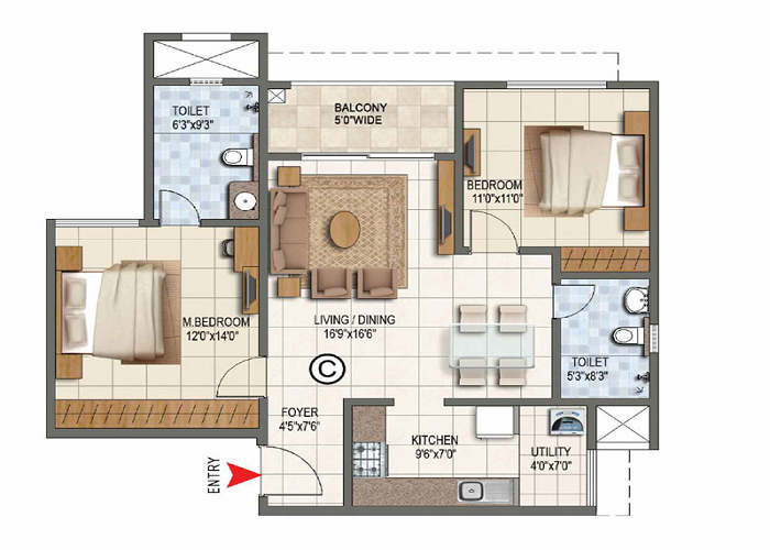 Featured Image of Godrej Sarjapur 2 BHK Floor Plan