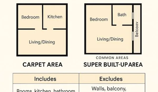 Carpet area vs super built-up area guide for Sarjapur Road 2026